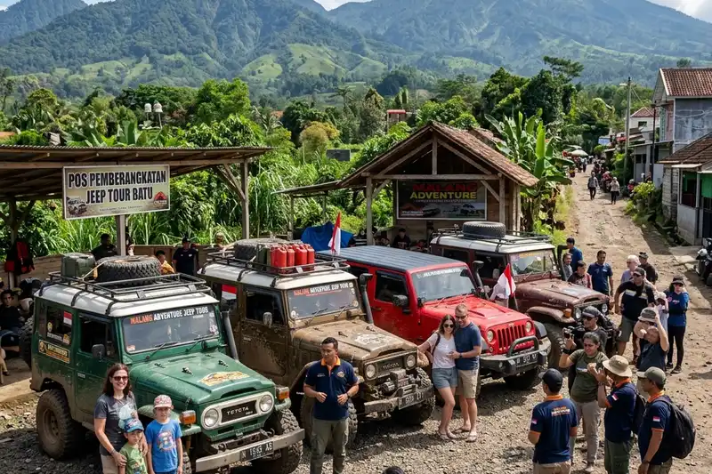 Kendaraan offroad melintasi jalur ekstrem
