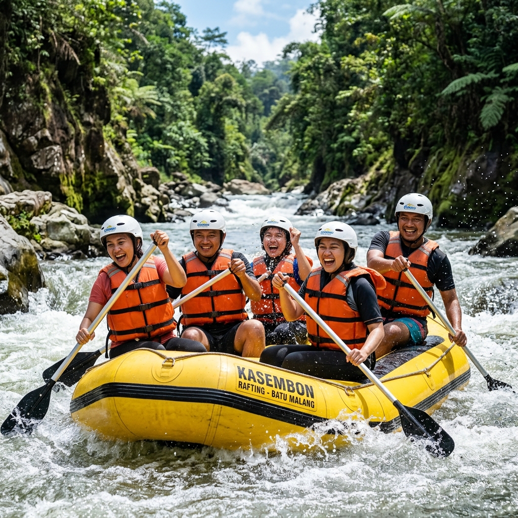 Keseruan Rafting di Sungai Kasembon Batu Malang